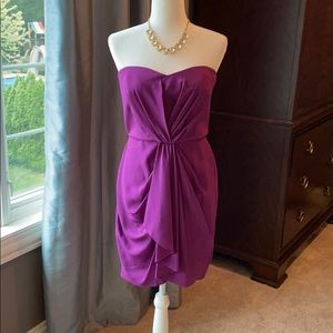 Max and Cleo strapless dress in “Royal Purple”